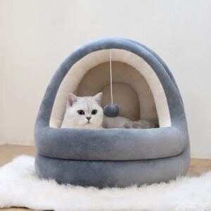 Lit de chat avec pompom