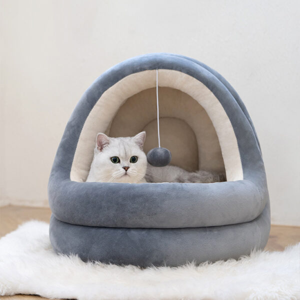 Lit de chat avec pompom